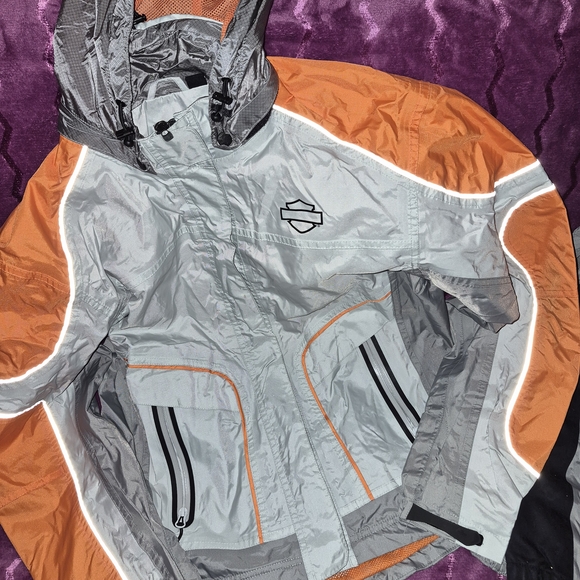 Harley Davidson Womens Mid Point Colorblock Water Proof Rain Suit Size Large - Picture 4 of 10